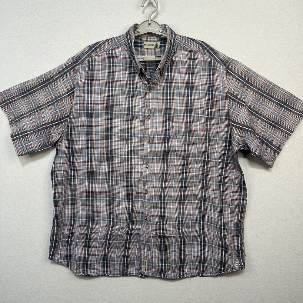 FieldMaster Button Up Short Sleeve‎ Shirt 2XL  Linen/Cotton Blend